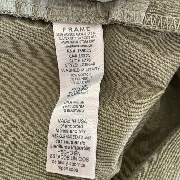 Frame Jeans Women’s 26 Le Garcon Ankle in 'Washed Military' Green - Picture 13 of 13